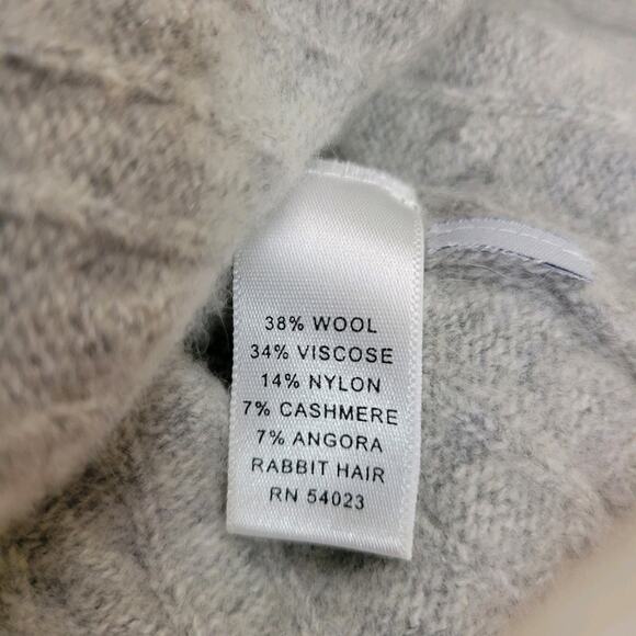 Banana Republic Gray Womens Sweater Size XL V Neck Cable Knit - Picture 10 of 11